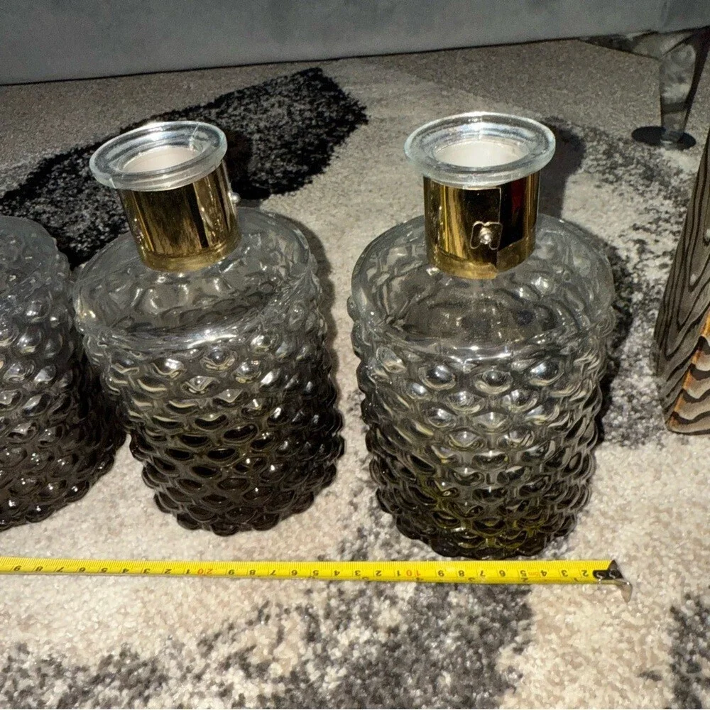 4 set of decor vases dotted gold grey Elegant Black and Silver Textured Vases